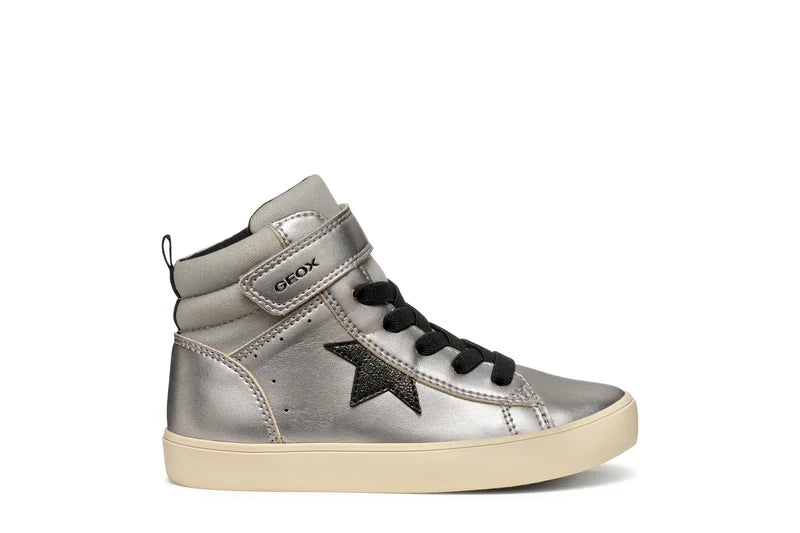 Geox pantofi sport fete Gisli 28-35 Dark Silver/Black