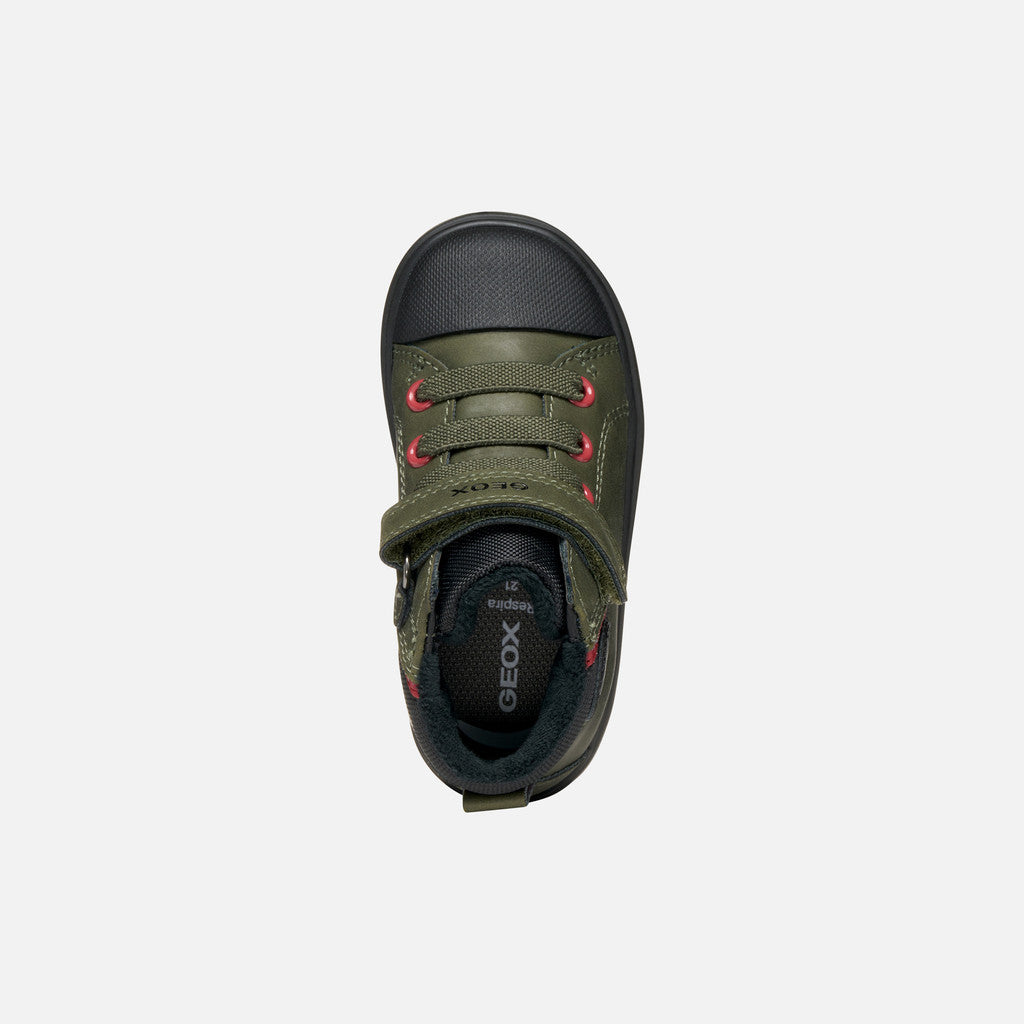 Geox Respira pantofi baieti captusiti Gisli 20-27 Dark Green/Black