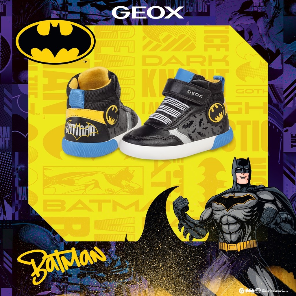 Geox Respira pantofi baieti Gisli  20-27 Batman Black/Yellow