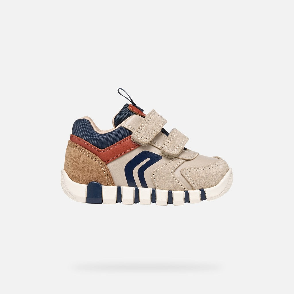 Geox Respira pantofi baieti Iupidoo 18-26 Light Taupe/Orange