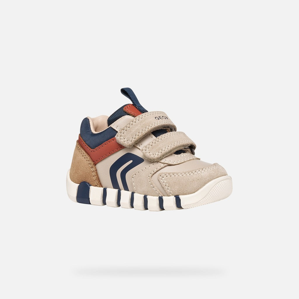Geox Respira pantofi baieti Iupidoo 18-26 Light Taupe/Orange