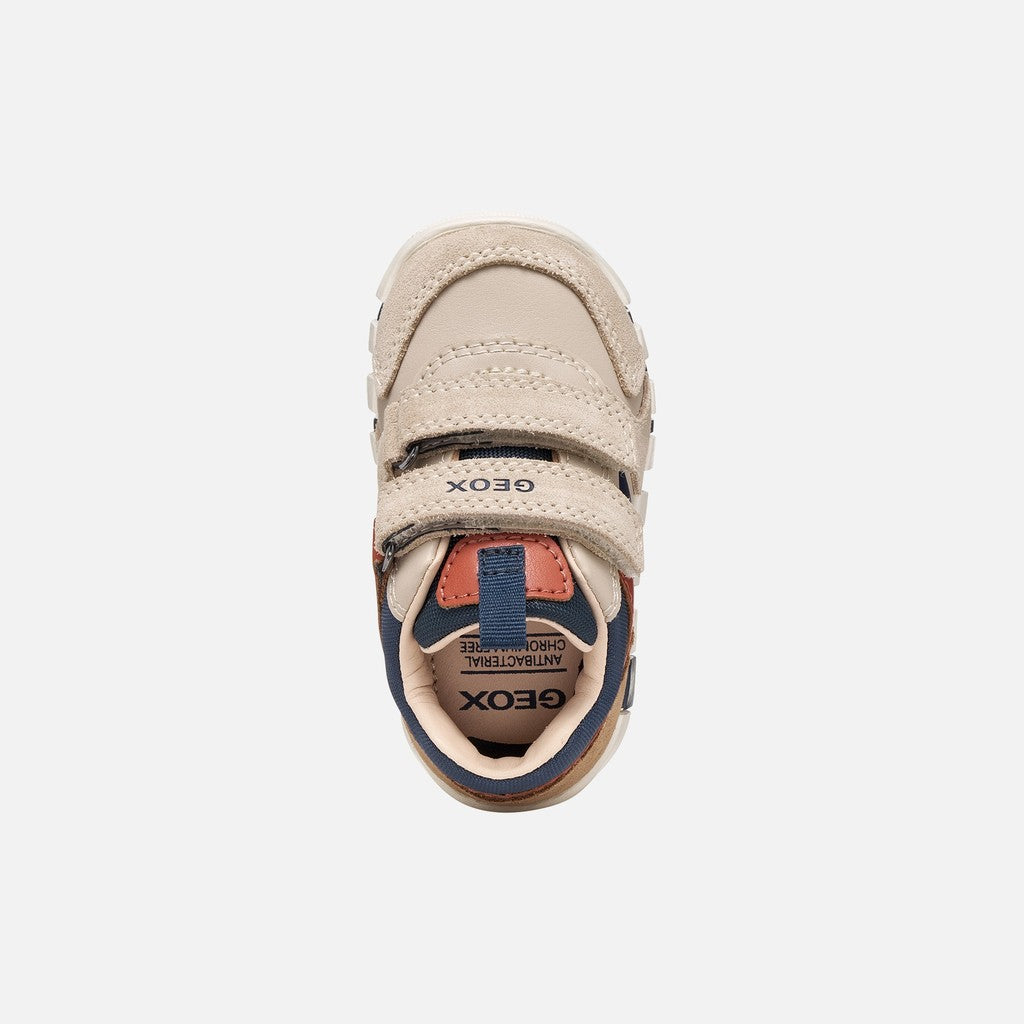 Geox Respira pantofi baieti Iupidoo 18-26 Light Taupe/Orange