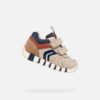 Geox Respira pantofi baieti Iupidoo 18-26 Light Taupe/Orange