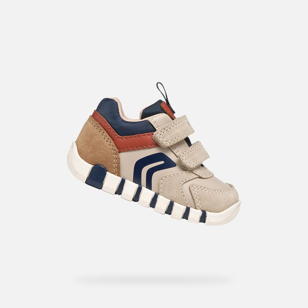 Geox Respira pantofi baieti Iupidoo 18-26 Light Taupe/Orange