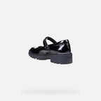 Geox Respira pantofi eleganti fete pentru scoala Casey 28-37 Black lacuit