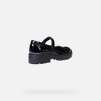 Geox Respira pantofi eleganti fete pentru scoala Casey 28-37 Black lacuit