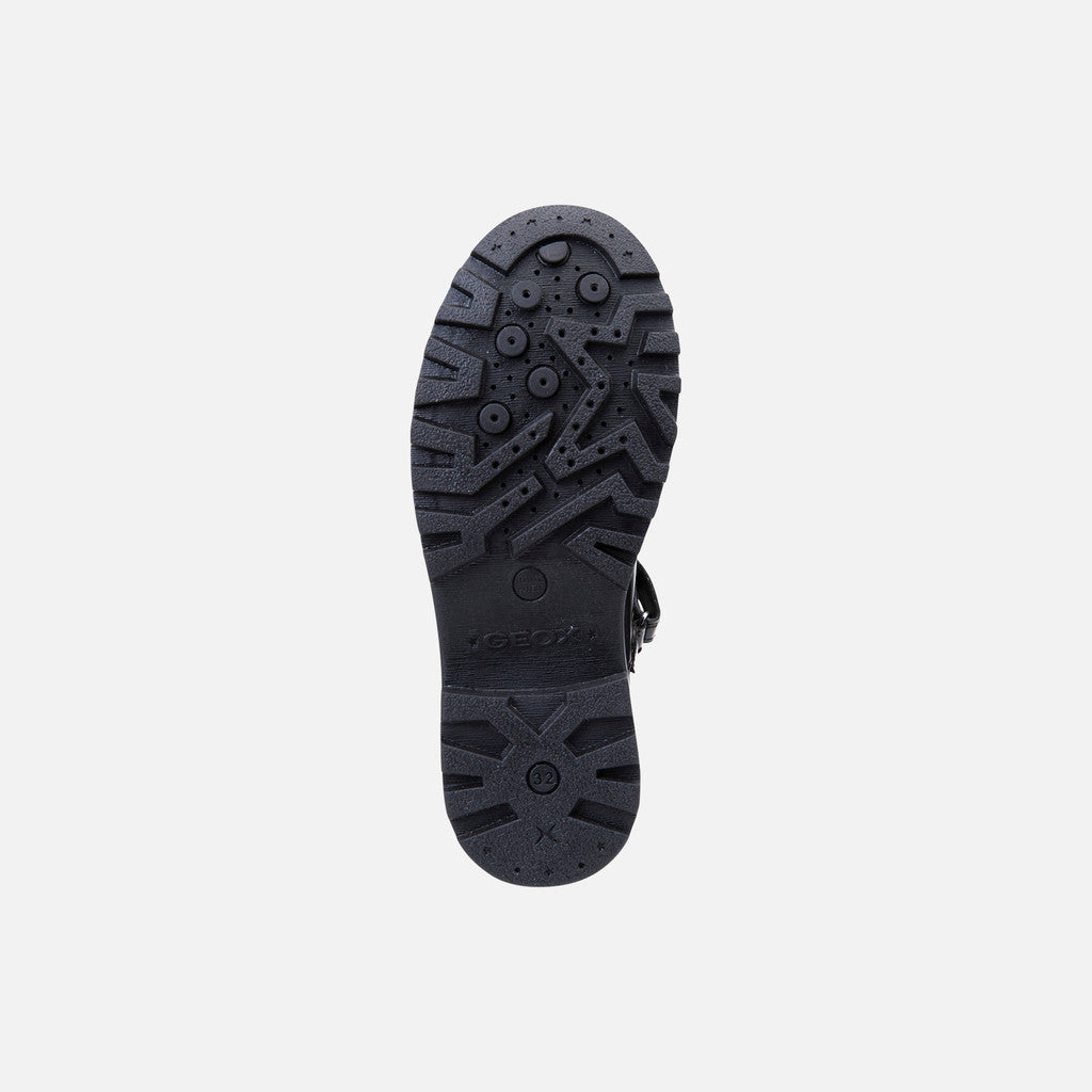 Geox Respira pantofi eleganti fete pentru scoala Casey 28-37 Black lacuit