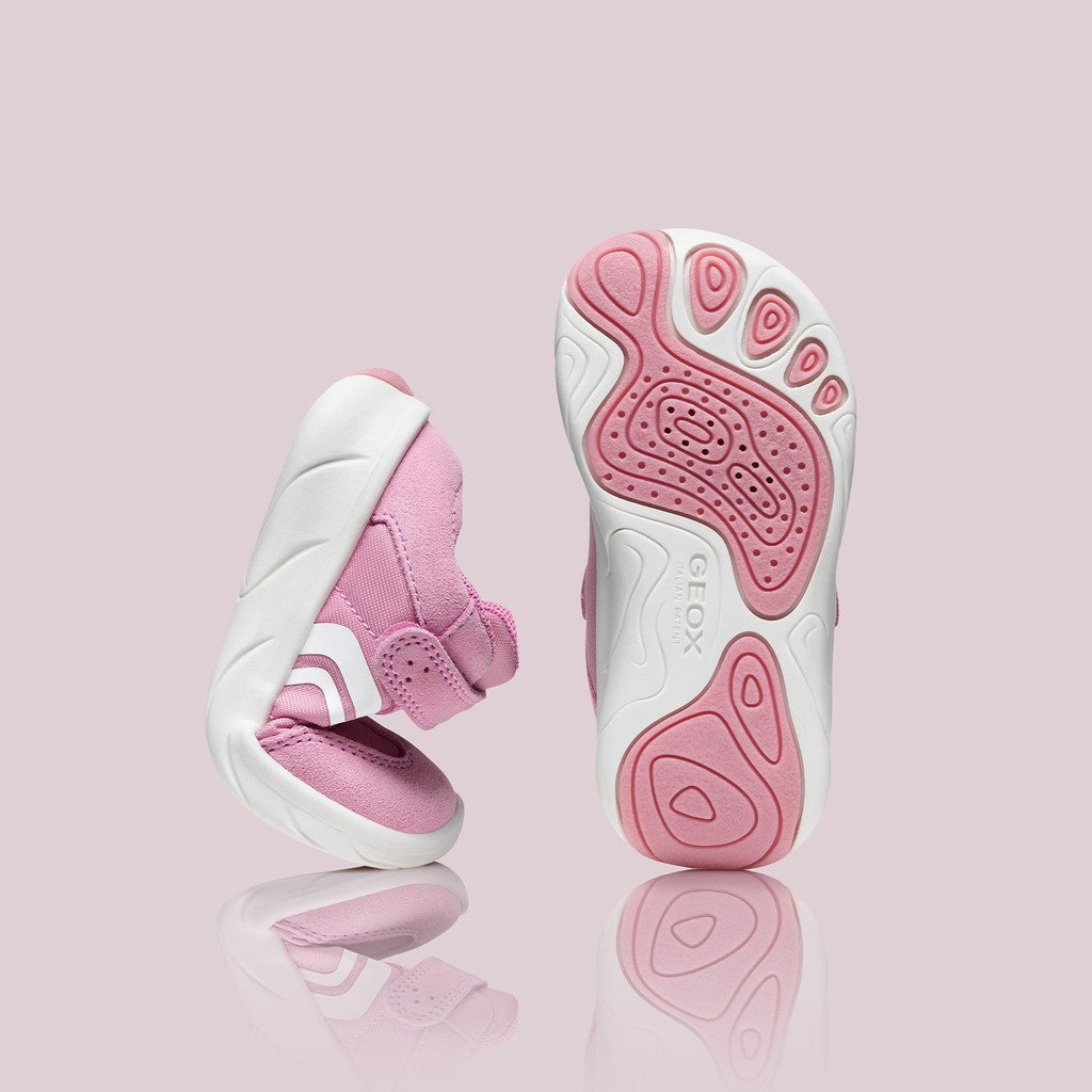 Geox pantofi fete Barefoot Foot-Run 20-27 Dark Pink/White