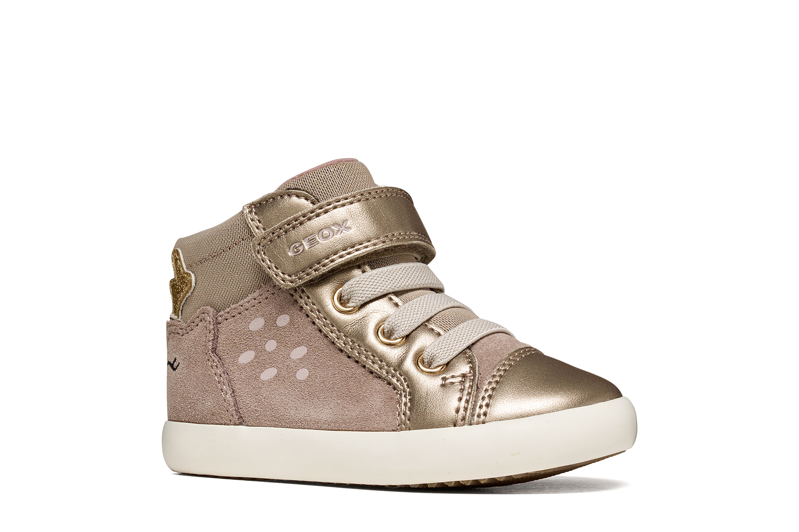 Geox Respira pantofi fete Gisli 20-27 Dark Beige caprioara