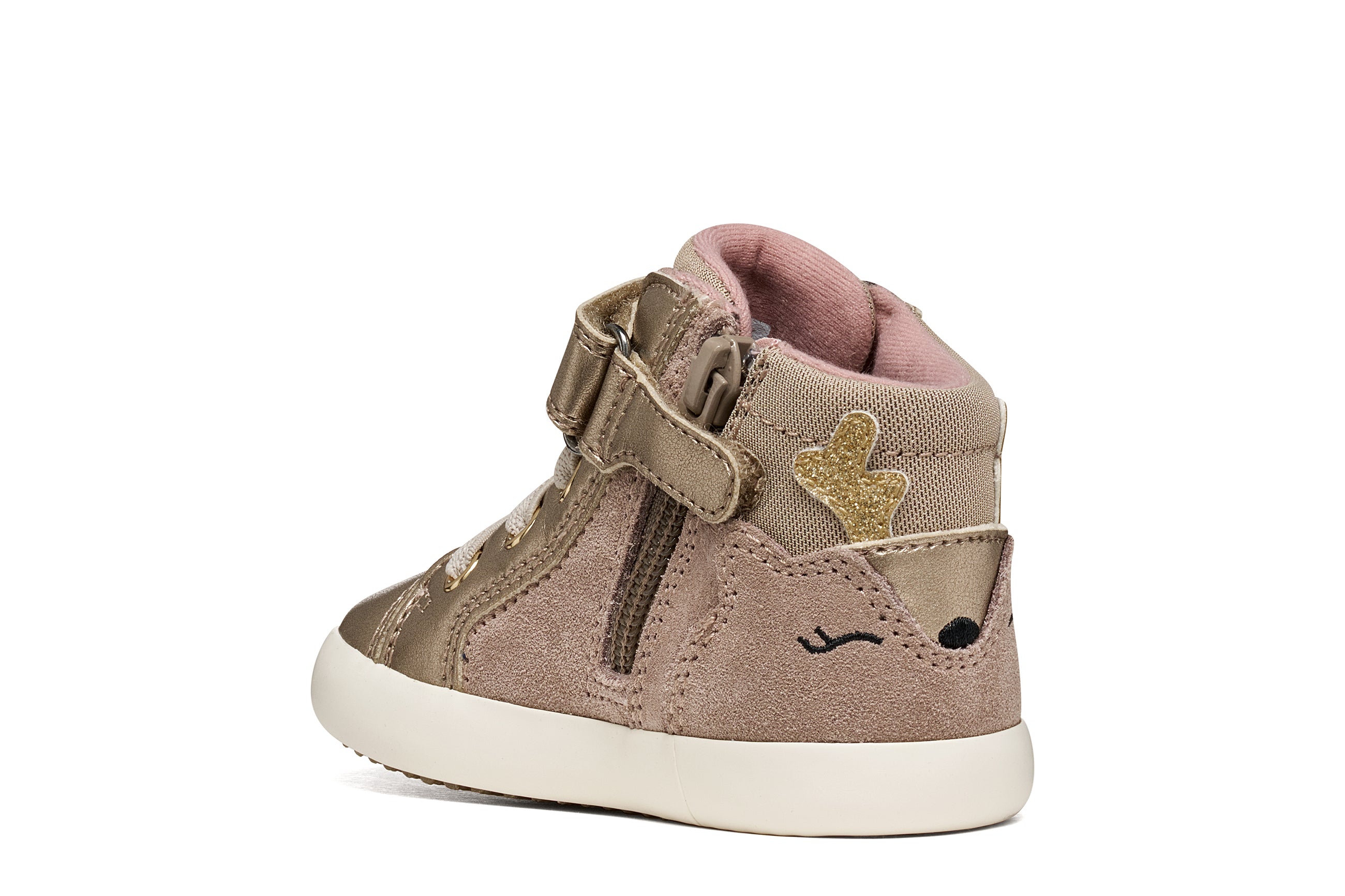 Geox Respira pantofi fete Gisli 20-27 Dark Beige caprioara