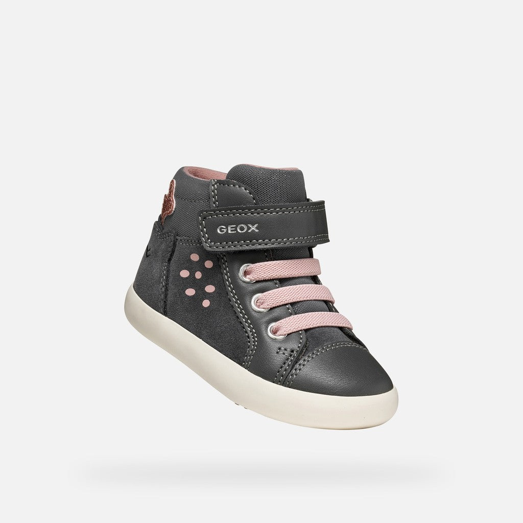 Geox Respira pantofi fete Gisli 20-27 Dark grey caprioara