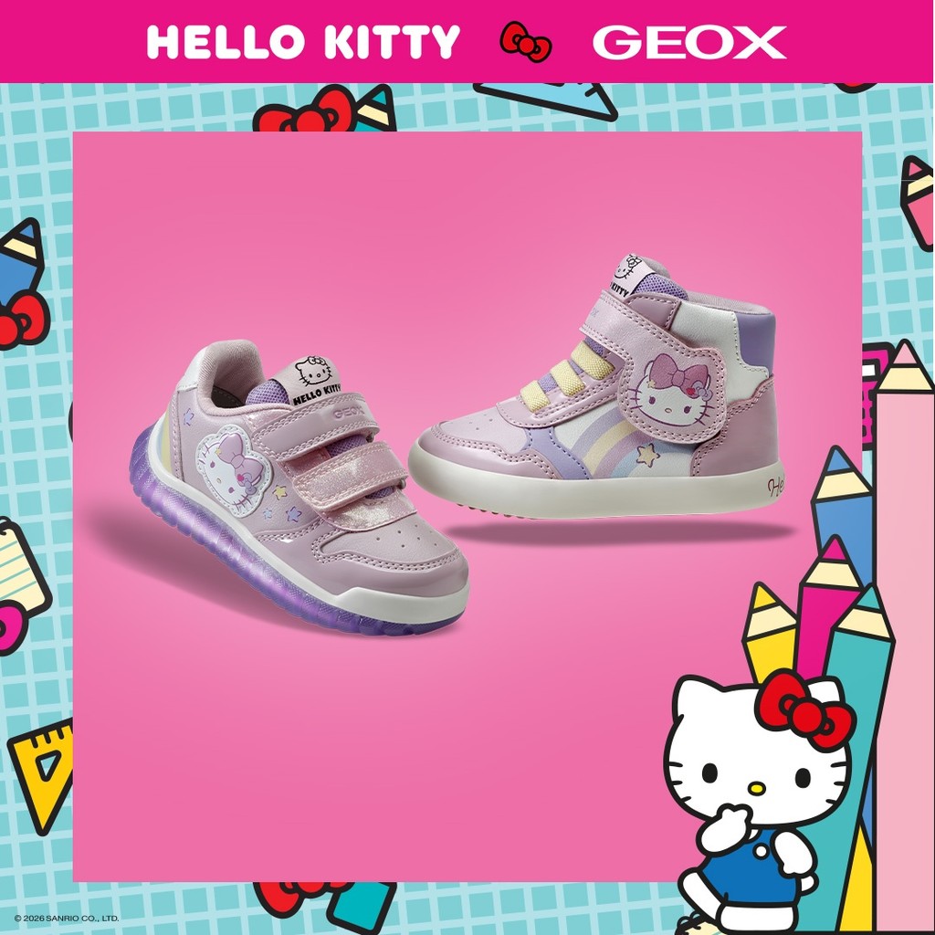 Geox Respira pantofi fete Gisli 20-27 Hello Kitty White/Pink