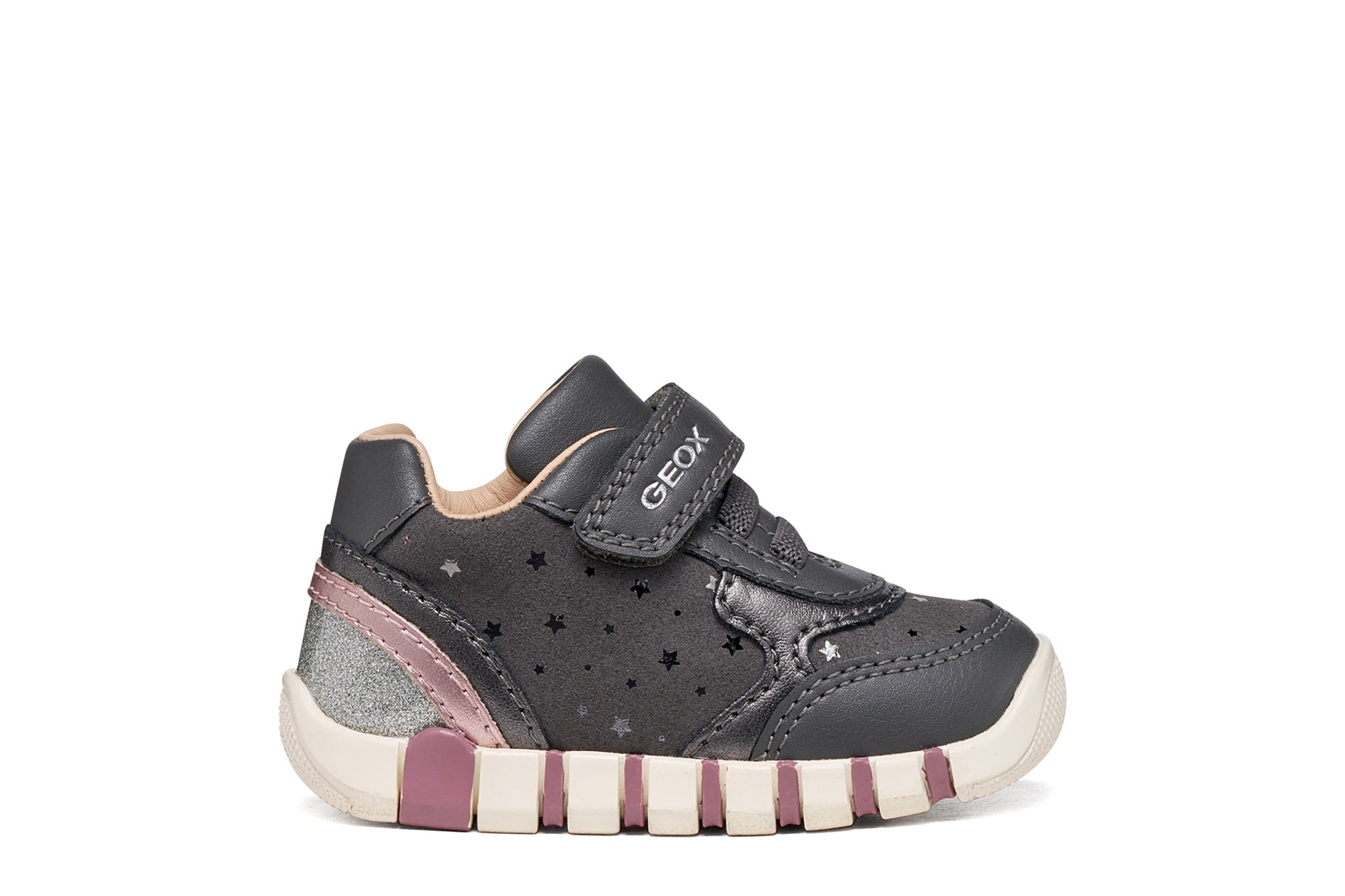 Geox Respira pantofi fete Iupidoo 18-26 Dark Grey/Silver
