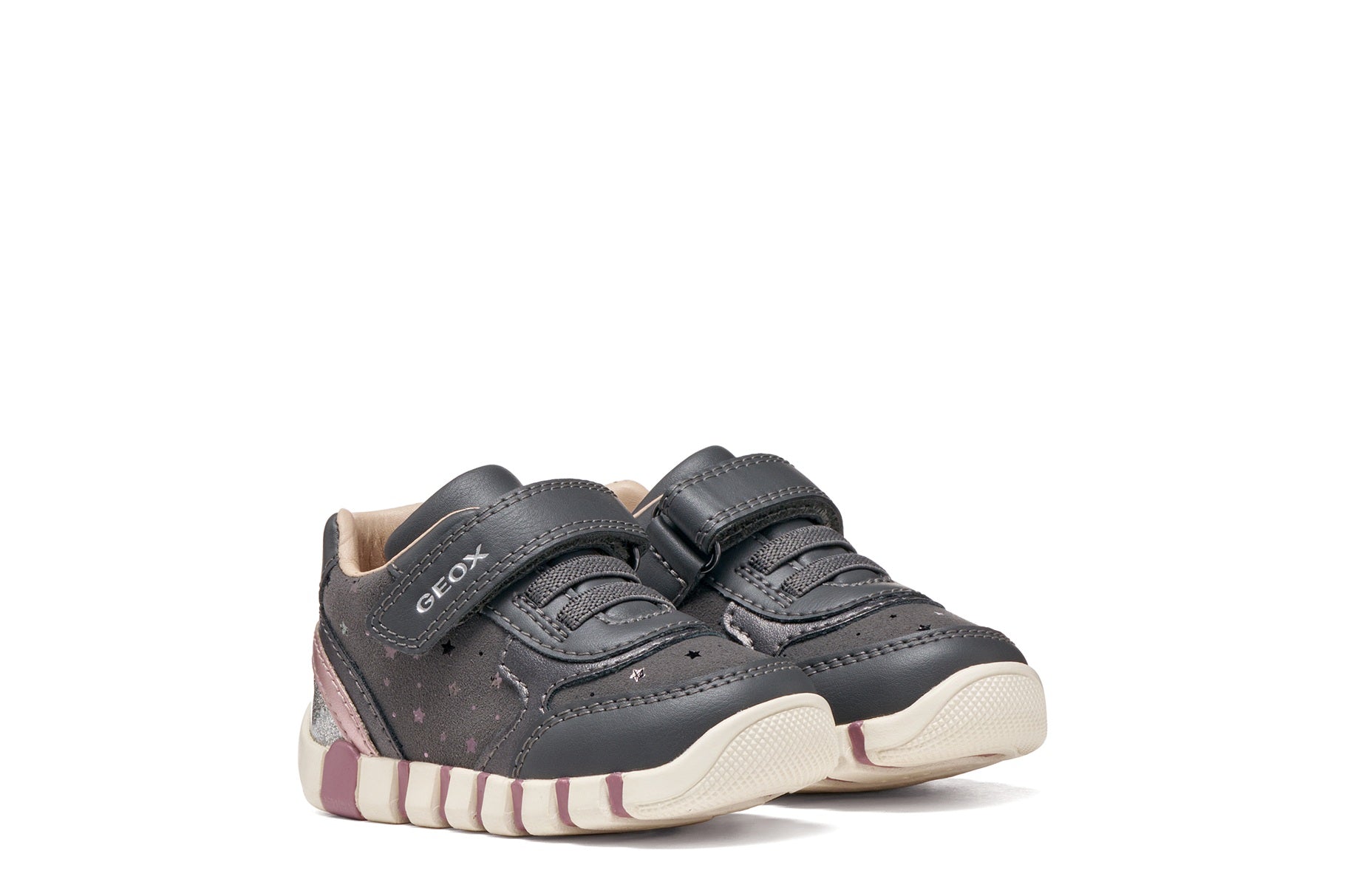 Geox Respira pantofi fete Iupidoo 18-26 Dark Grey/Silver