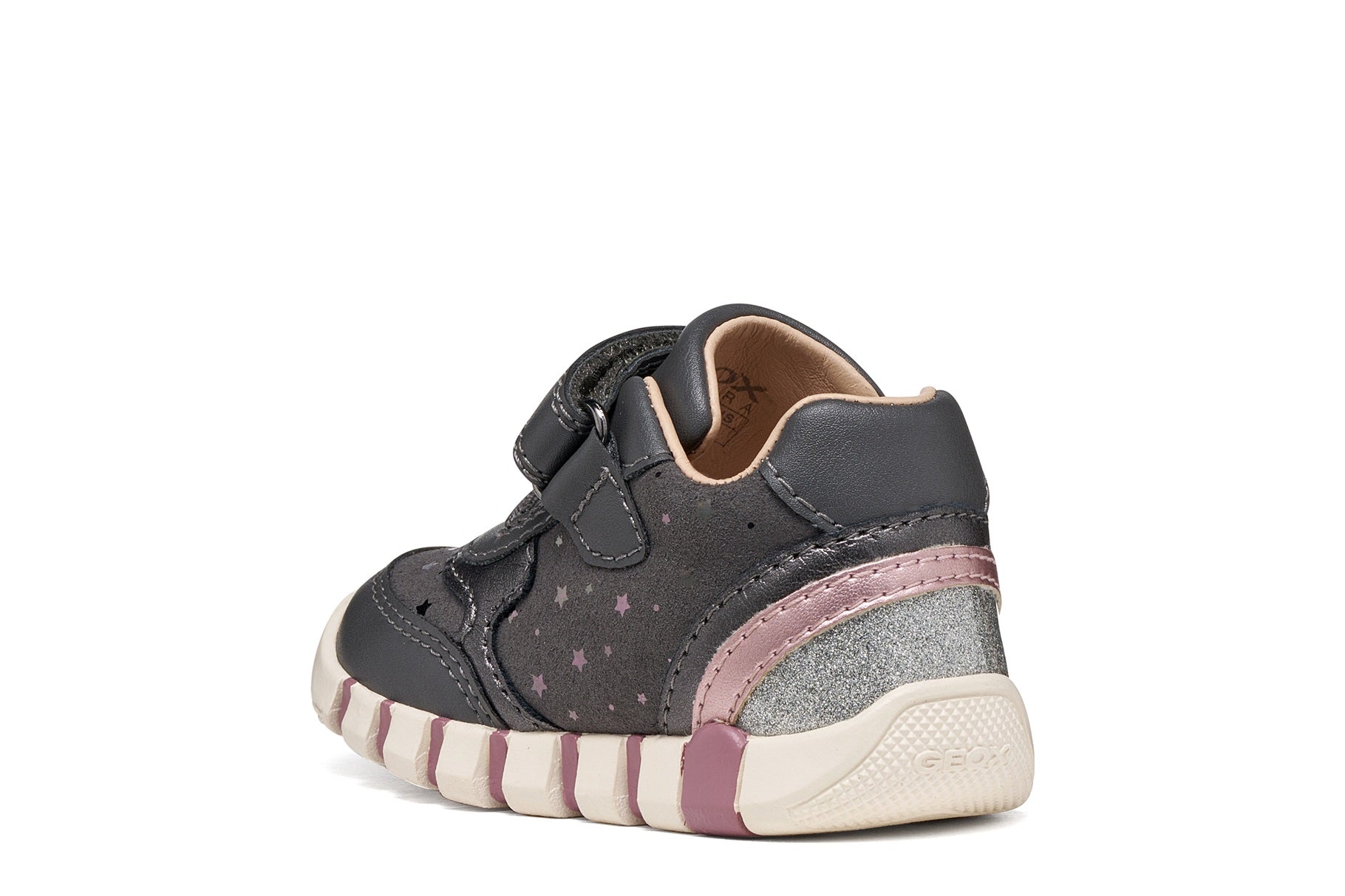 Geox Respira pantofi fete Iupidoo 18-26 Dark Grey/Silver