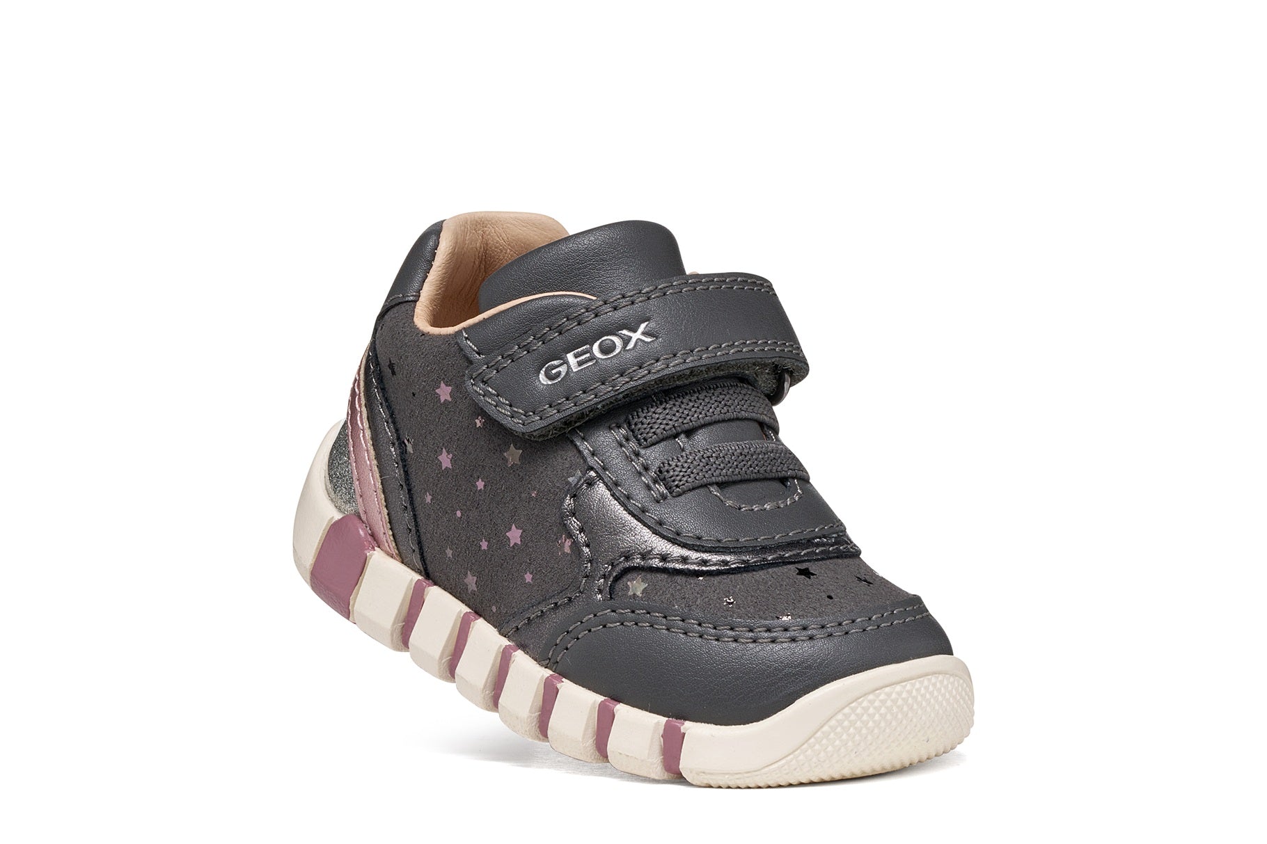 Geox Respira pantofi fete Iupidoo 18-26 Dark Grey/Silver