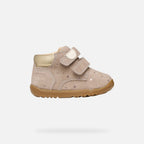 Geox Respira pantofi fete Macchia 18-26 Dark Beige cu stelute