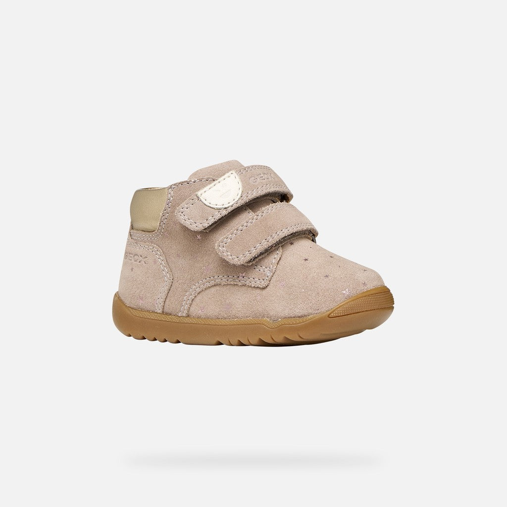 Geox Respira pantofi fete Macchia 18-26 Dark Beige cu stelute