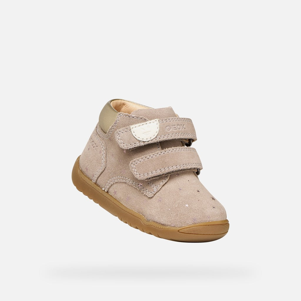 Geox Respira pantofi fete Macchia 18-26 Dark Beige cu stelute