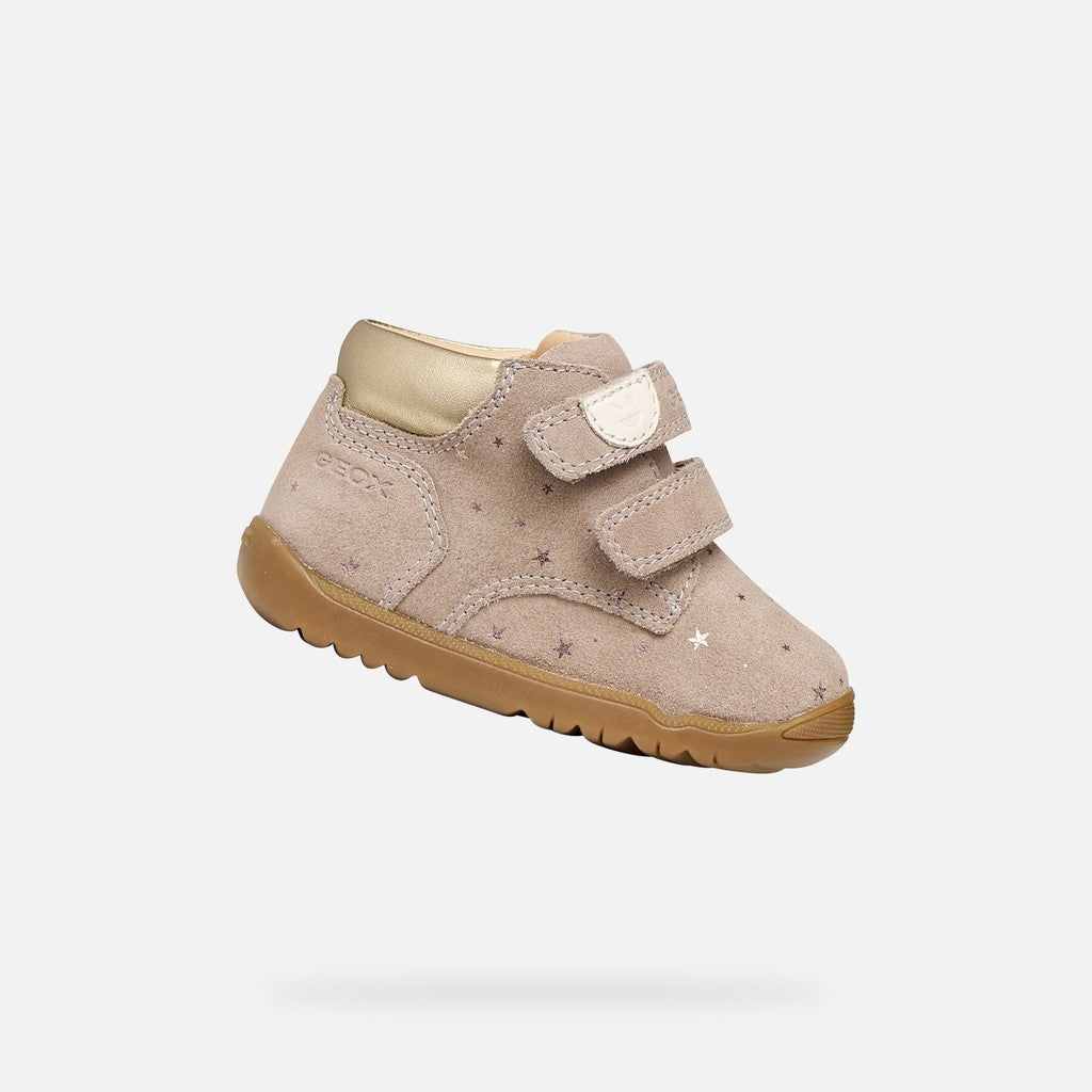 Geox Respira pantofi fete Macchia 18-26 Dark Beige cu stelute