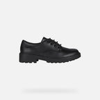 Geox Respira pantofi fete pentru scoala cu siret Casey 31-36 Black