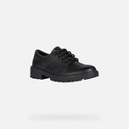 Geox Respira pantofi fete pentru scoala cu siret Casey 31-36 Black