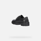 Geox Respira pantofi fete pentru scoala cu siret Casey 31-36 Black