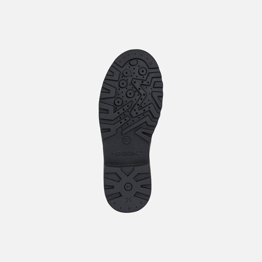 Geox Respira pantofi fete pentru scoala cu siret Casey 31-36 Black