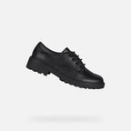 Geox Respira pantofi fete pentru scoala cu siret Casey 31-36 Black
