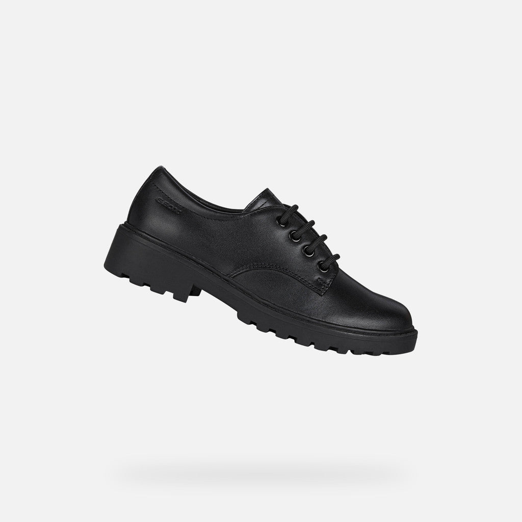Geox Respira pantofi fete pentru scoala cu siret Casey 31-36 Black