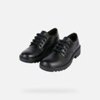 Geox Respira pantofi fete pentru scoala cu siret Casey 31-36 Black