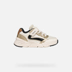 Geox Respira pantofi fete sport Loftus 24-39 Light ivory/Platinum