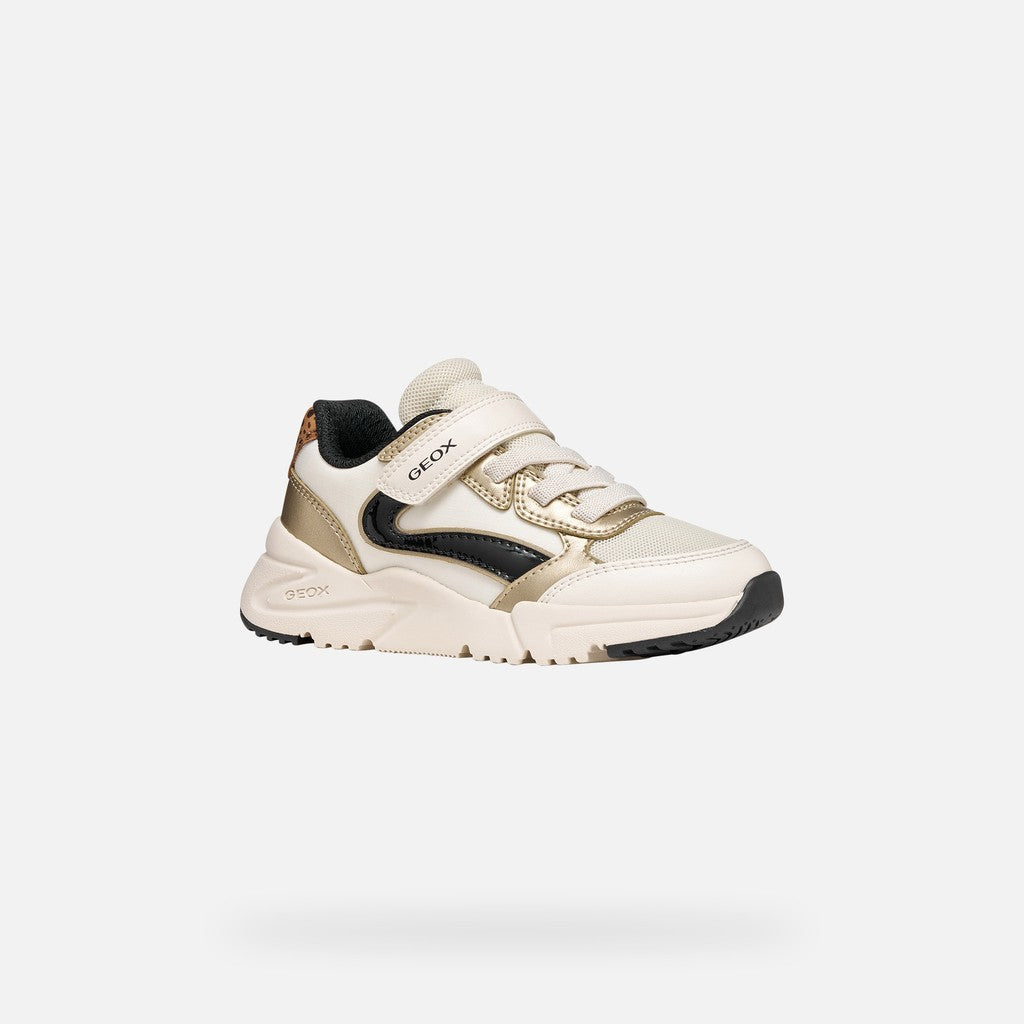 Geox Respira pantofi fete sport Loftus 24-39 Light ivory/Platinum