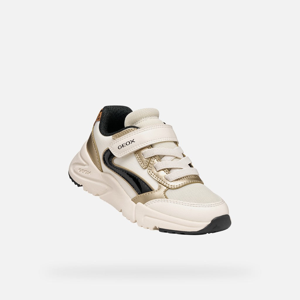 Geox Respira pantofi fete sport Loftus 24-39 Light ivory/Platinum