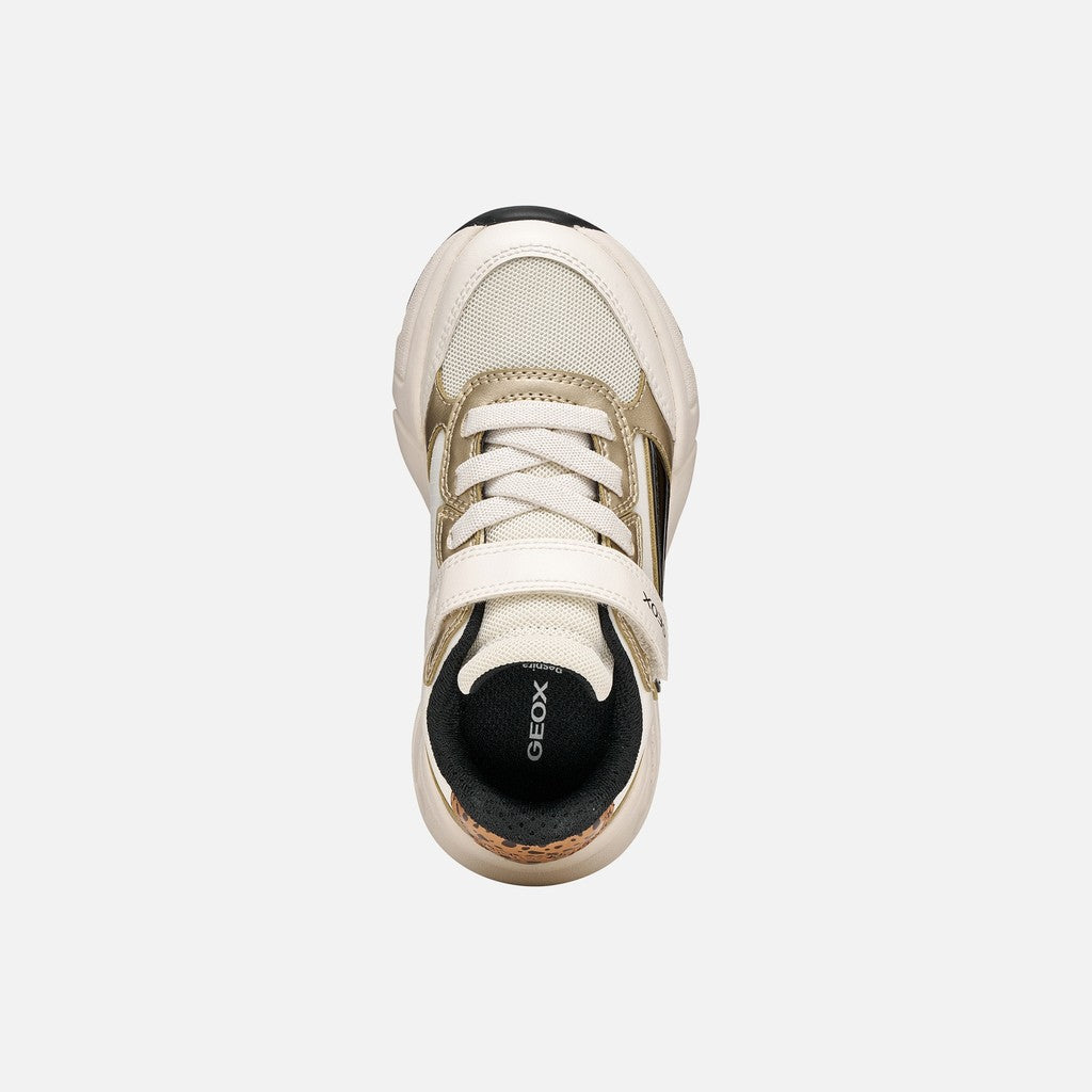 Geox Respira pantofi fete sport Loftus 24-39 Light ivory/Platinum