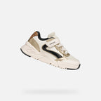 Geox Respira pantofi fete sport Loftus 24-39 Light ivory/Platinum