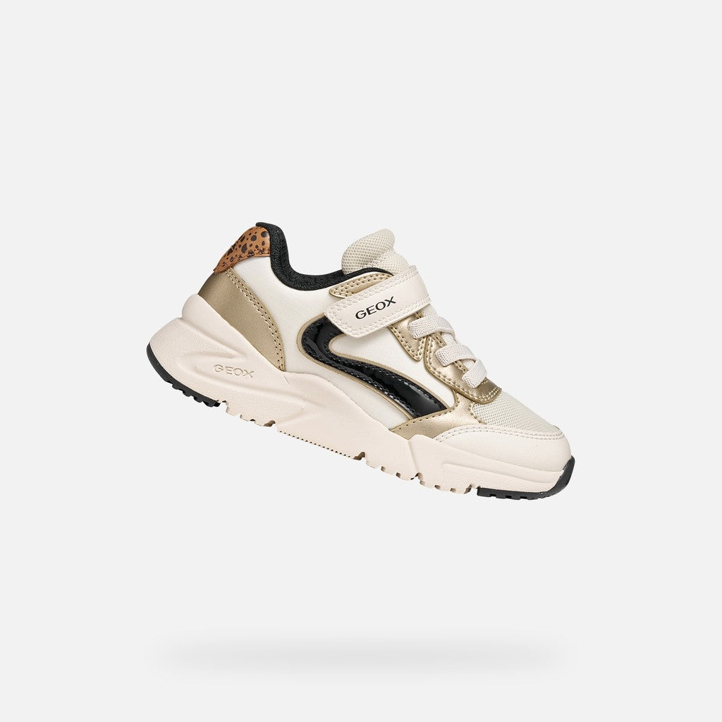 Geox Respira pantofi fete sport Loftus 24-39 Light ivory/Platinum