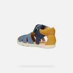Geox sandale baieti Barefoot Steppieup Baby 20-27 Navy/Ochreyellow