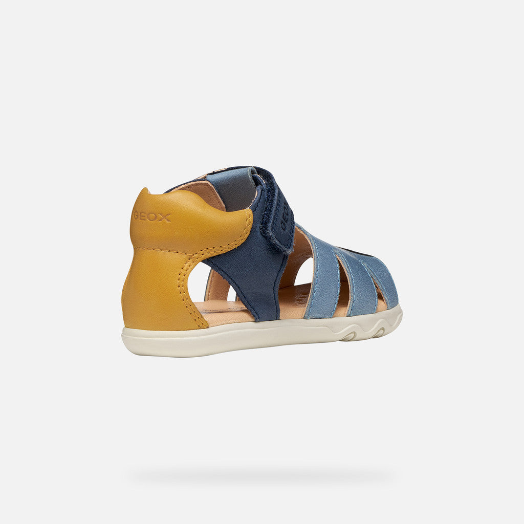 Geox sandale baieti Barefoot Steppieup Baby 20-27 Navy/Ochreyellow