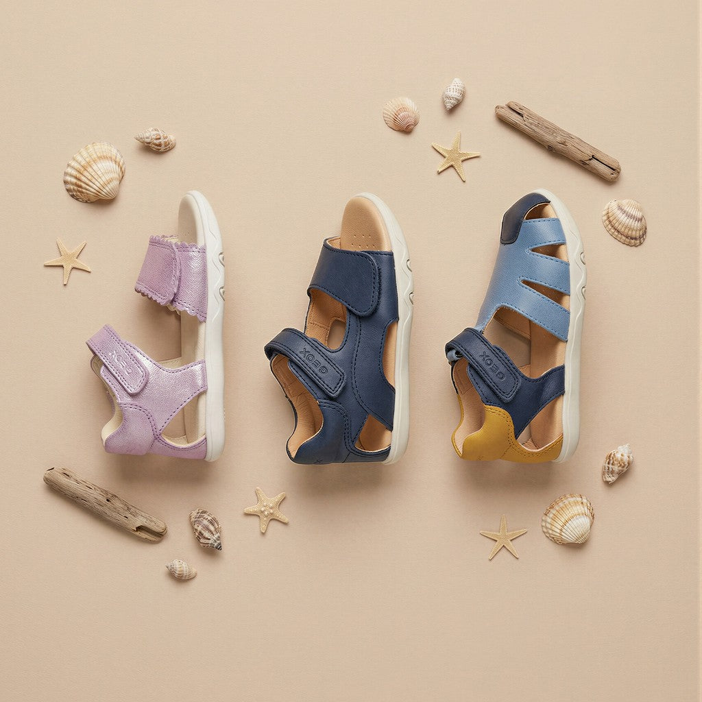 Geox sandale baieti Barefoot Steppieup Baby 20-27 Navy/Ochreyellow