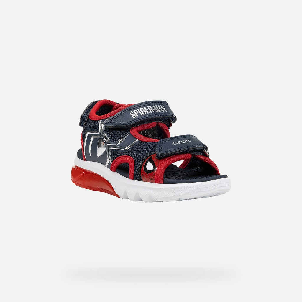 Geox sandale baieti cu LED Ciberdron 26-34 Spider-Man Navy/Red