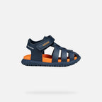 Geox sandale baieti Fusbetto Baby Quick Dry Water-resistant 20-27 Navy/Orange