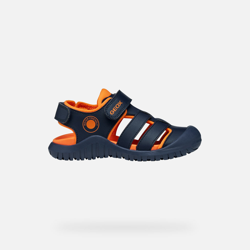 Geox sandale baieti Fusbetto Pro Junior Quick Dry Water-resistant 26-34 Navy/Orange Imagine secundară a produsului