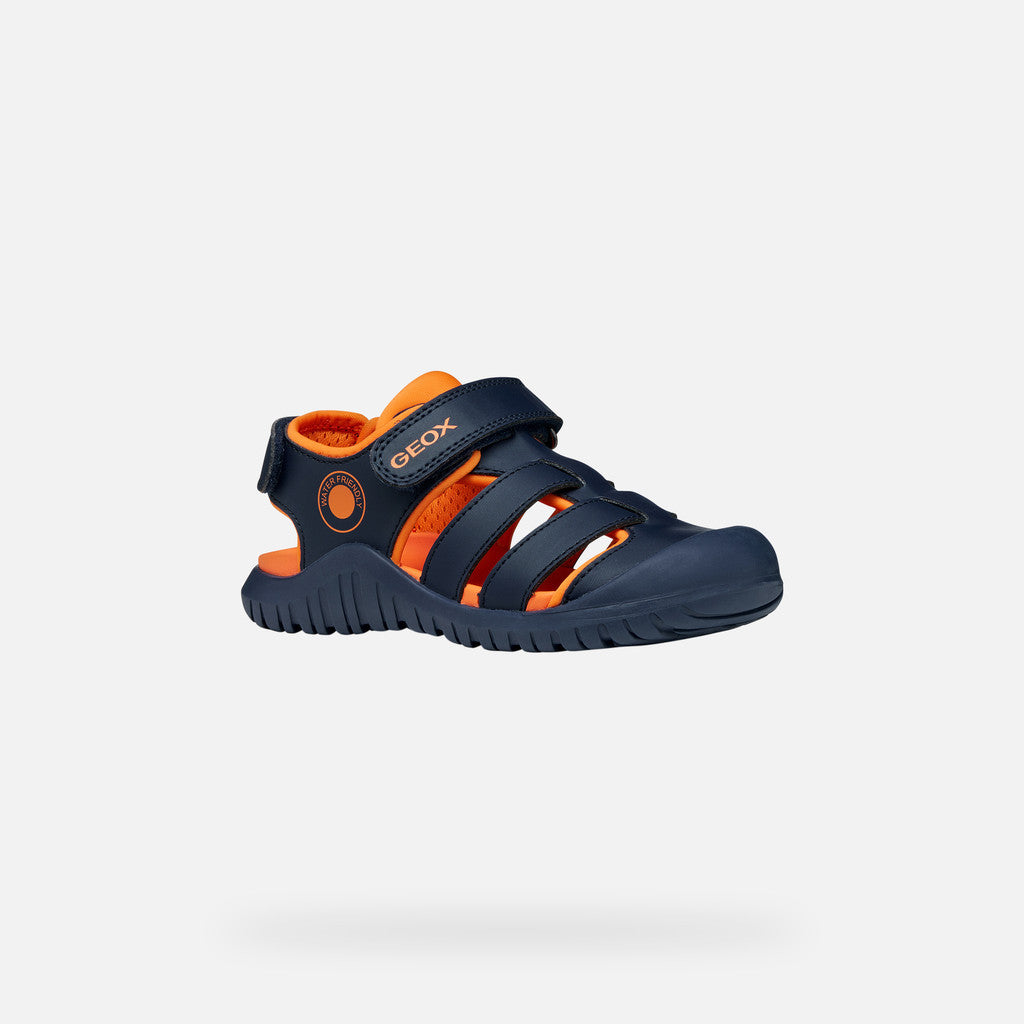 Geox sandale baieti Fusbetto Pro Junior Quick Dry Water-resistant 26-34 Navy/Orange
