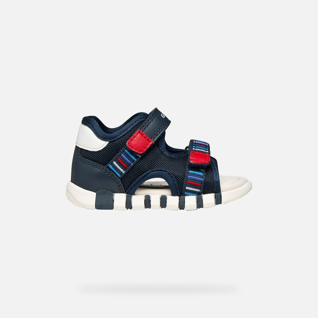 Geox sandale baieti Iupidoo Baby cu varf deschis 18-26 Navy/Red