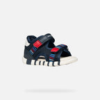 Geox sandale baieti Iupidoo Baby cu varf deschis 18-26 Navy/Red