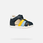 Geox sandale baieti Primii Pasi 18-26 Macchia Navy/Dark Yellow