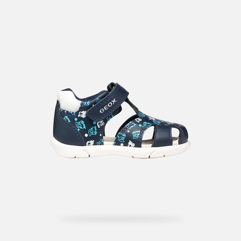 Geox sandale baieti Zapito Baby 18-26 Dark Navy/White cu tren Imagine secundară a produsului
