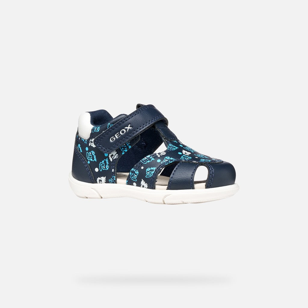 Geox sandale baieti Zapito Baby 18-26 Dark Navy/White cu tren Imagine principală a produsului