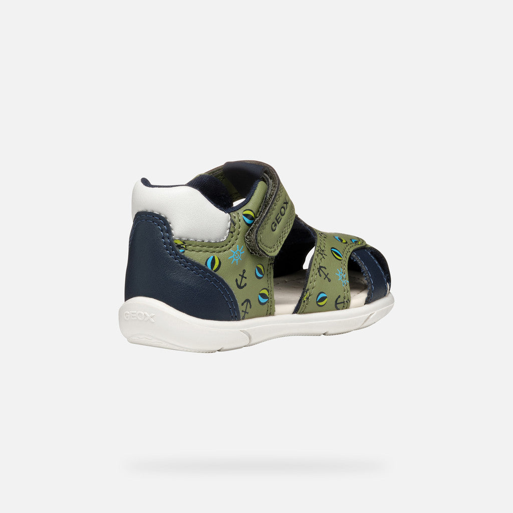 Geox sandale baieti Zapito Baby 18-26 Pistachio/Navy cu ancora